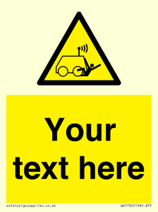 Custom warning run over by operator controlled machine